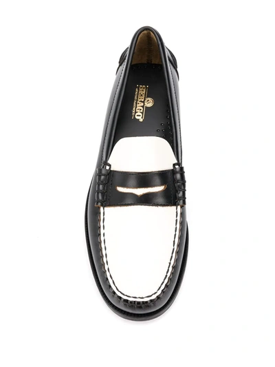 Shop Sebago Penny Colour-block Loafers In Black