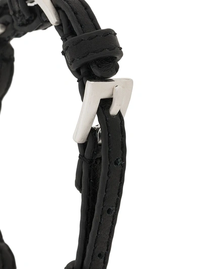 Shop Coup De Coeur Buckle-embellished Leather Bracelet In Black