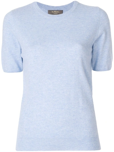Shop N•peal Cashmere Round Neck T-shirt In Blue