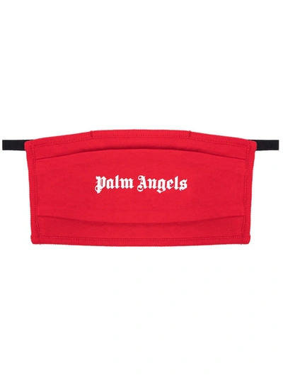 Shop Palm Angels Logo Print Face Mask In Black