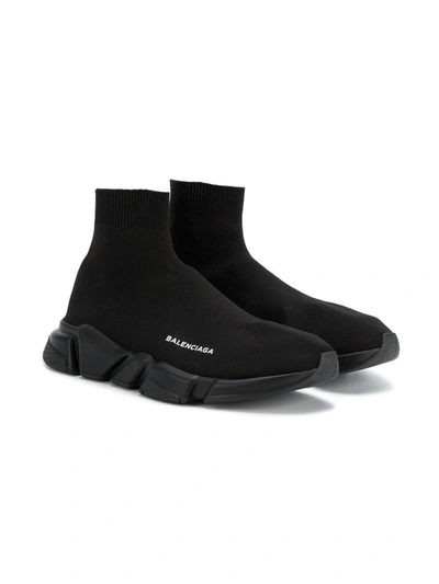 Shop Balenciaga Speed Knitted Sneakers In Black