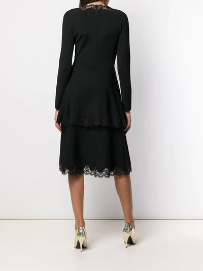 Shop Stella Mccartney Tiered Lace Detail Dress In Black