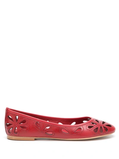 Shop Sarah Chofakian Leather Ballerinas In Red