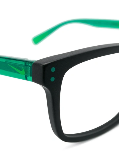 Shop Nike Rectangle Frame Glasses In Green
