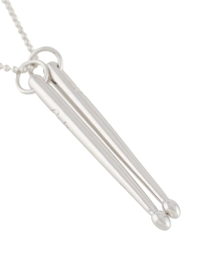 Shop True Rocks Brad Drumsticks Necklace In Silver