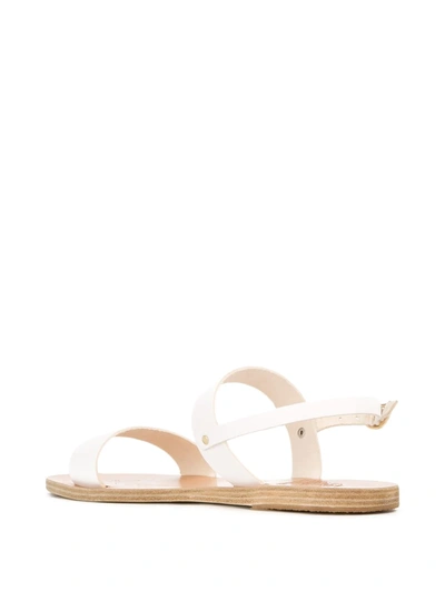 Ancient Greek Sandals Clio Double-strap Leather Sandals In White