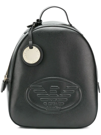 Shop Emporio Armani Embossed Logo Backpack In Black