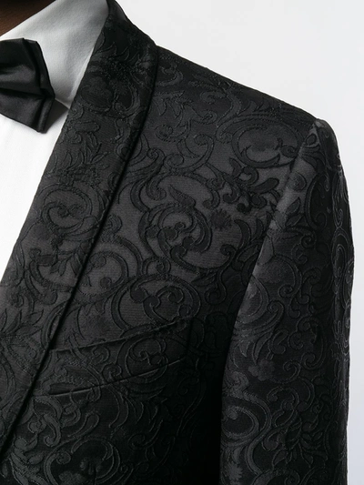 Shop Dolce & Gabbana Floral Jacquard Two Piece Suit In Black