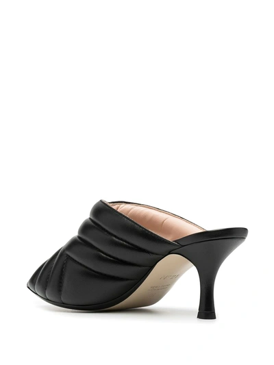 N°21 Quilted Mid-heel Mules In Black