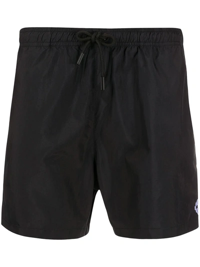 Shop Marcelo Burlon County Of Milan Embroidered Logo Swim Shorts In Black