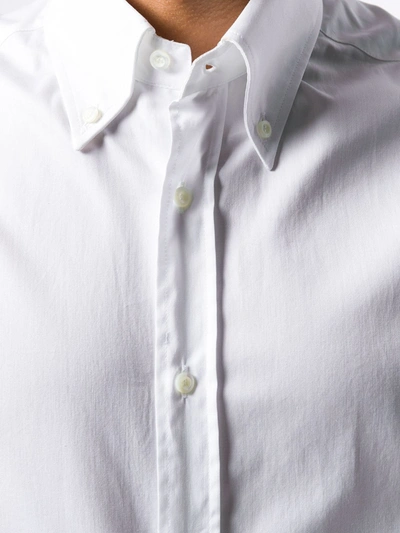 Brunello Cucinelli Spread-collar Long-sleeve Shirt In White