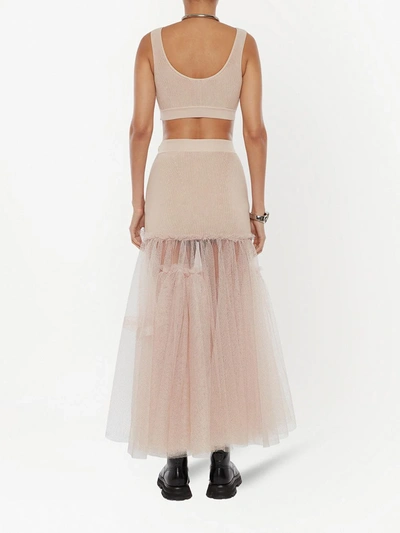 Shop Alexander Mcqueen Ribbed Knit Cropped Top In Pink