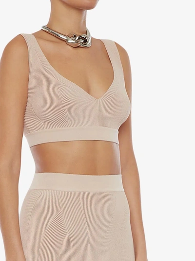 Shop Alexander Mcqueen Ribbed Knit Cropped Top In Pink