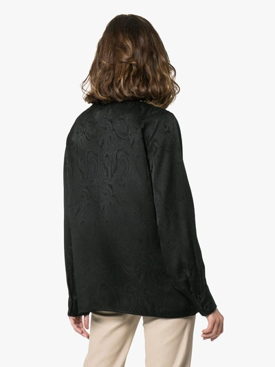 Shop Nili Lotan Lucena Paisley-print Silk Blouse In Black
