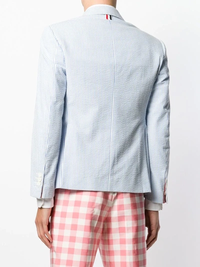 Shop Thom Browne Seersucker Sport Coat In Blue