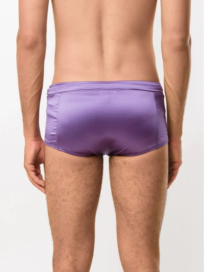 Amir Slama Satin Swim Trunks In Purple
