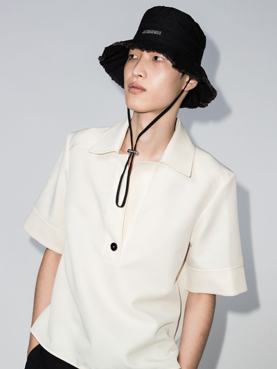 Jacquemus Artichaut Frayed Expedition Hat In Black In Black