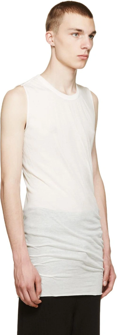Shop Rick Owens White Sleeveless Unstable T-shirt