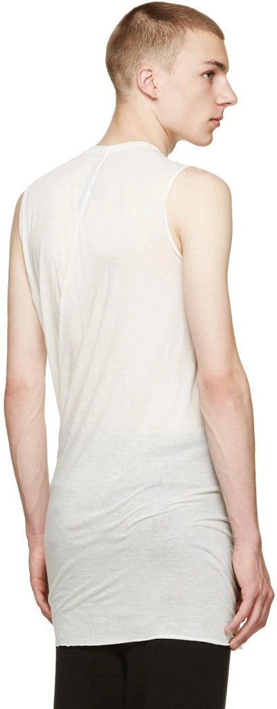 Shop Rick Owens White Sleeveless Unstable T-shirt