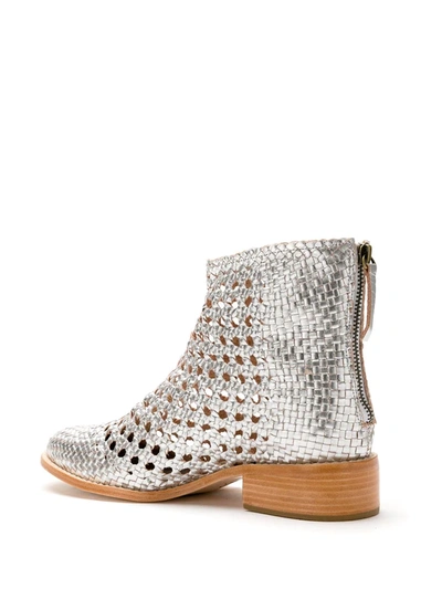 Shop Sarah Chofakian Leather Teca Boots In Silver