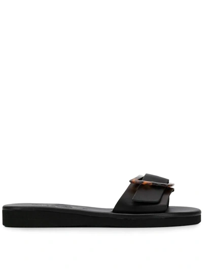 Shop Ancient Greek Sandals Aglaia Sandals In Black