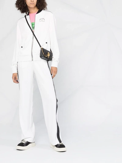 Shop Karl Lagerfeld Rue St-guillaume Bomber Jacket In White