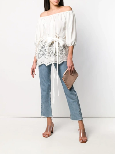 Shop Stella Mccartney Broderie Anglaise Blouse In Neutrals