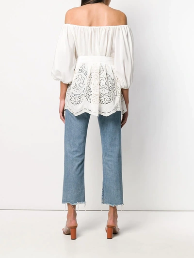 Shop Stella Mccartney Broderie Anglaise Blouse In Neutrals