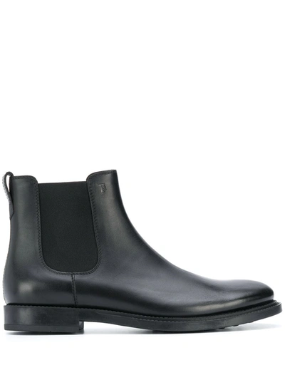 Tod's Suede Leather Chelsea Boots In Black