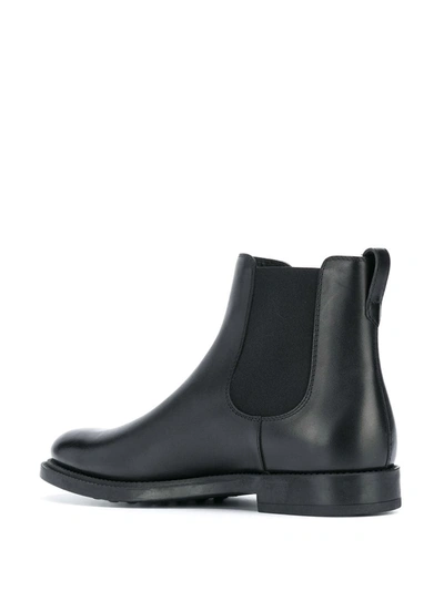 Shop Tod's Leather Ankle Boots In Black