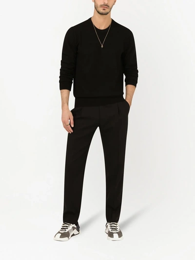 Shop Dolce & Gabbana Round-neck Cashmere Jumper In Black