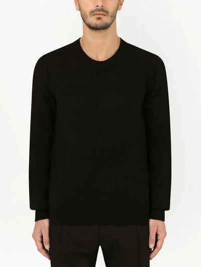Shop Dolce & Gabbana Round-neck Cashmere Jumper In Black