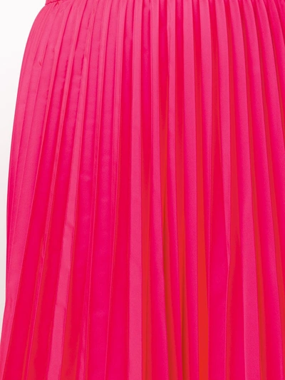 Valentino Nylon Canvas Midi Skirt W/side Bow In Pink
