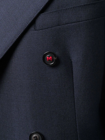 Maison Margiela Double-breasted Navy Blazer In Black