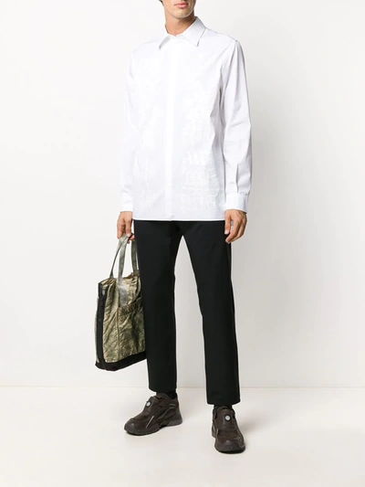 Shop A-cold-wall* Metallic-effect Shirt In White