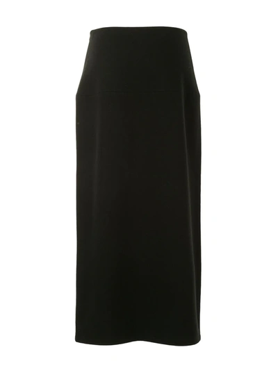 Pre-owned Yohji Yamamoto Flap Detail Midi Skirt In Black