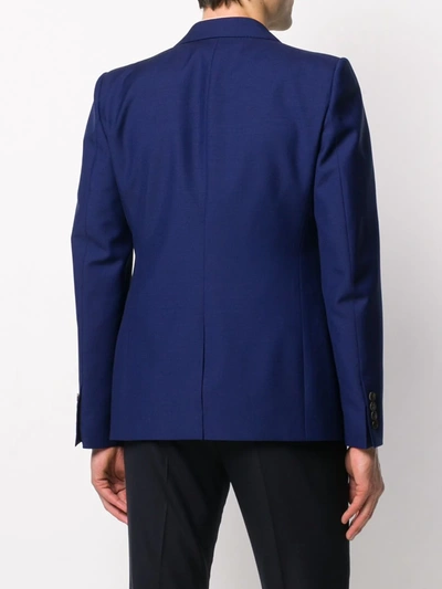 Shop Alexander Mcqueen Slim-fit Single-breasted Blazer In Blue
