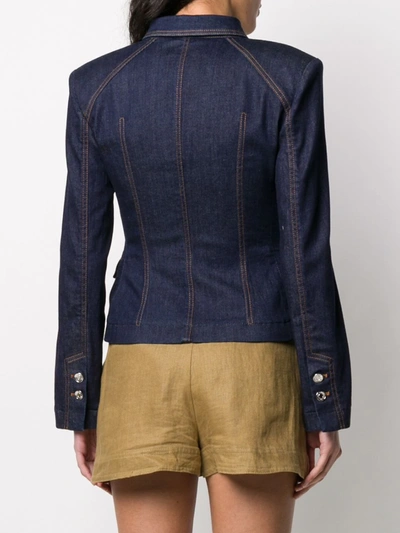 Shop Dolce & Gabbana Fitted Denim Jacket In Blue