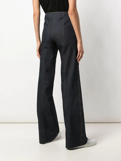 Cinq À Sept Azure Front High-rise Wide-leg Crop Jeans In Blue
