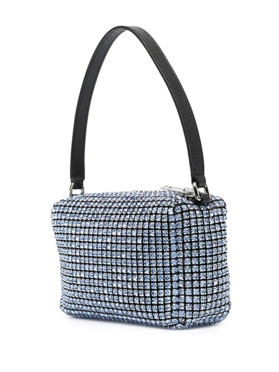 Shop Alexander Wang Crystal-embellished Mini Bag In Blue