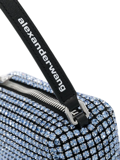 Shop Alexander Wang Crystal-embellished Mini Bag In Blue