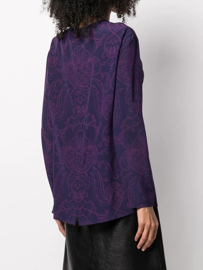 Pre-owned Versace Baroque Print Long-sleeved T-shirt In Purple