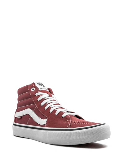 Shop Vans Sk8 Hi Pro Sneakers In Red