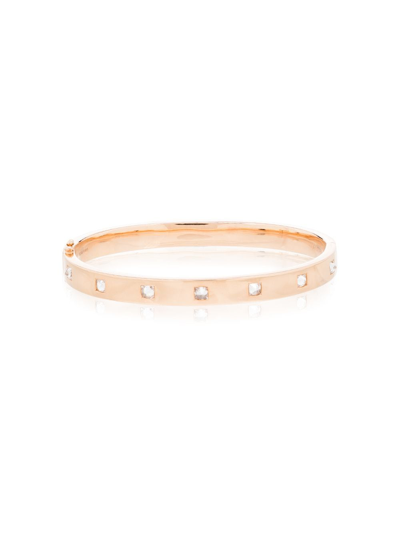 Shop Anita Ko 18kt Rose Gold Oval Diamond Bracelet In Pink