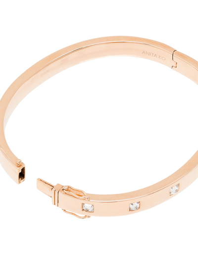 Shop Anita Ko 18kt Rose Gold Oval Diamond Bracelet In Pink