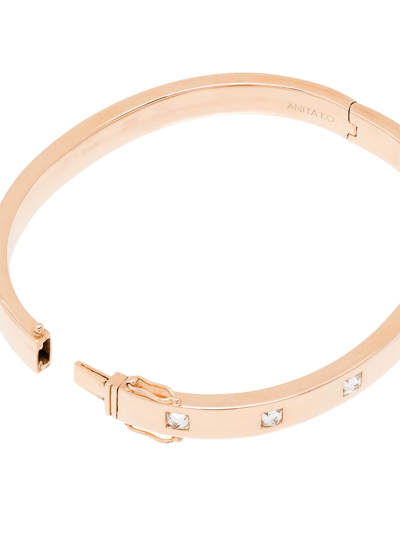 Anita Ko 18k Rose Gold Oval Princess Diamond Bracelet In Pink