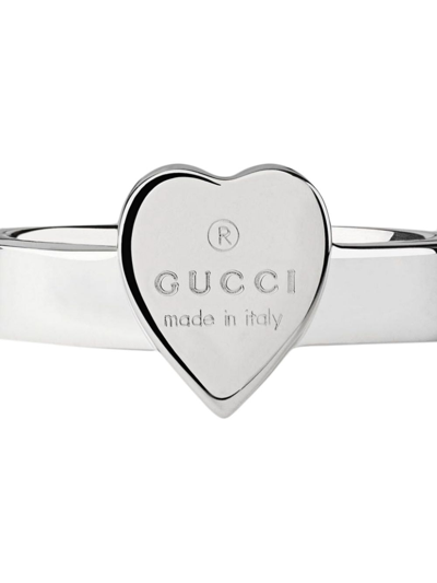 Shop Gucci Sterling Silver Trademark Heart Ring