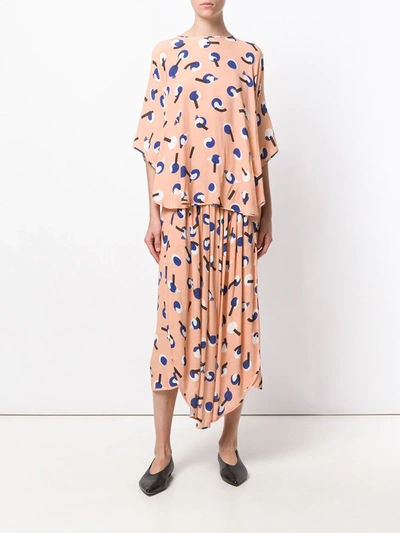 Shop Henrik Vibskov Layered Print Dress In Pink