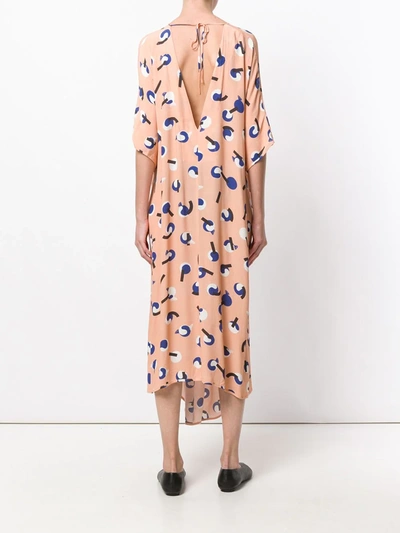 Shop Henrik Vibskov Layered Print Dress In Pink