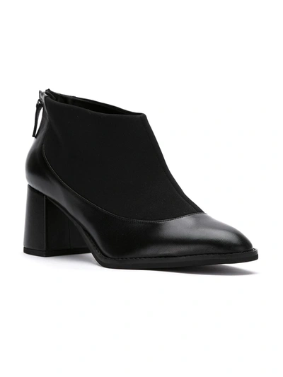 Shop Studio Chofakian Neoprene Panels Leather Boots In Black